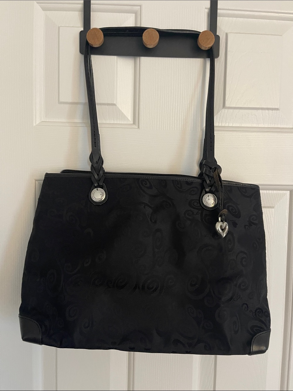 Brighton Black Tote with Heart Charm